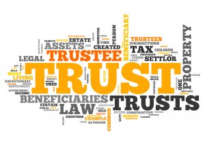 Wordcloud with related words to the main term Trust