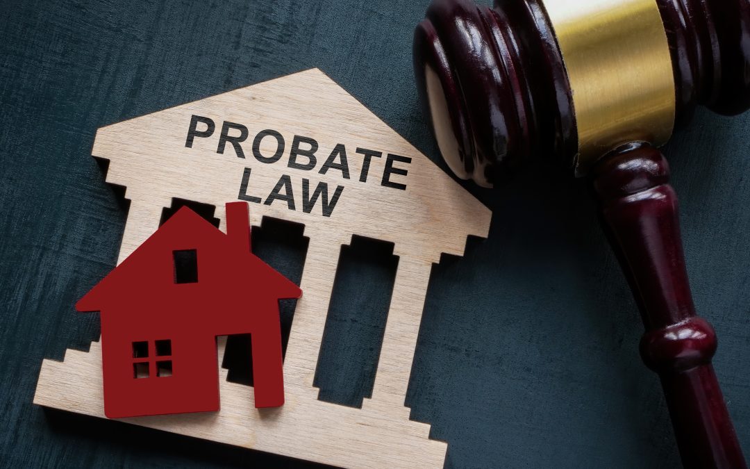 small house that says probate law with court gavel